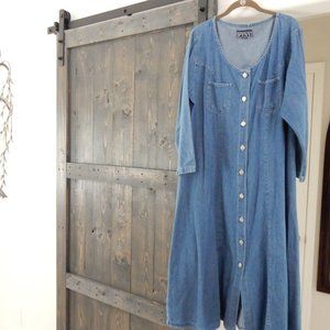 Vintage PTNY Jean Dress sz. 18 W Midi Length